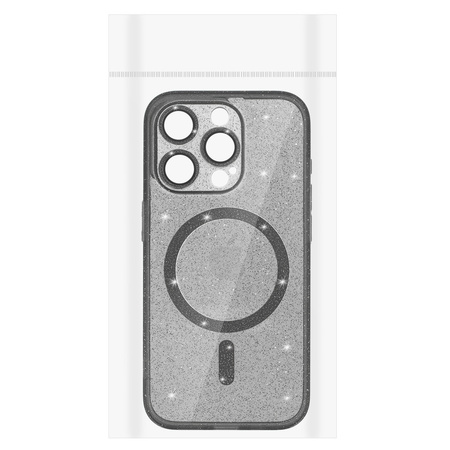 Glitter Magsafe Case do Iphone 14 Pro czarny clear