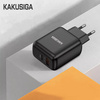Ładowarka Sieciowa (PD 30W USB typ C + QC3.0 USB) Kakusiga Dual Port EU Charger KSC-668 czarna