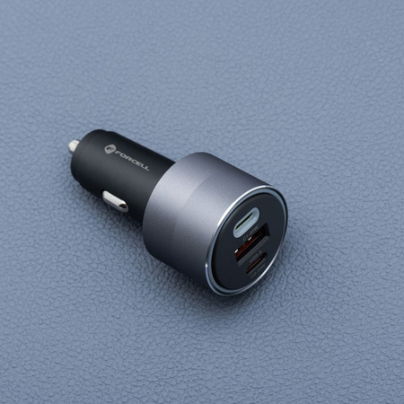 FORCELL F-ENERGY Alu - ładowarka samochodowa 85W PD+QC4.0+SAM SFC 2.0, 2xUSB C+USB A