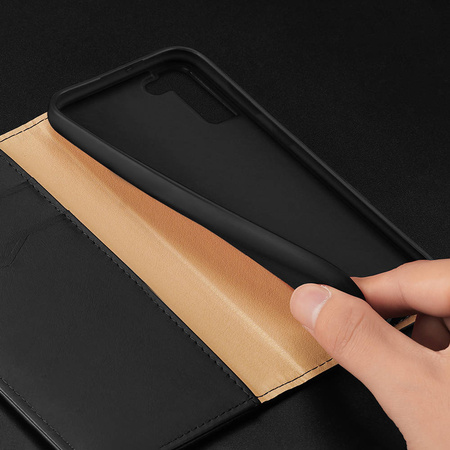 Dux Ducis Hivo skórzane etui z klapką pokrowiec ze skóry naturalnej portfel na karty i dokumenty Samsung Galaxy S22+ (S22 Plus) czerwony