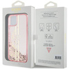 Oryginalne Etui GUESS Hardcase GUHCP15MLFCSEGP do iPhone 15 Plus (Liquid Glitter Gold Stripes / różowy)