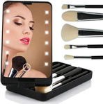 Cosmetic LED Makeup Mirror + 5 Makeup Brushes black