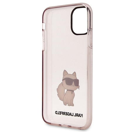 Oryginalne Etui IPHONE 11 / XR Karl Lagerfeld Hardcase Ikonik Choupette (KLHCN61HNCHTCP) różowe