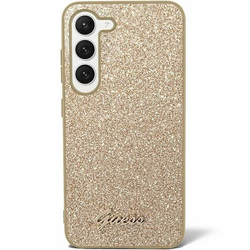 Oryginalne Etui GUESS Hardcase GUHCS24SHGGSHD do Samsung S24 (Glitter Script / złoty)