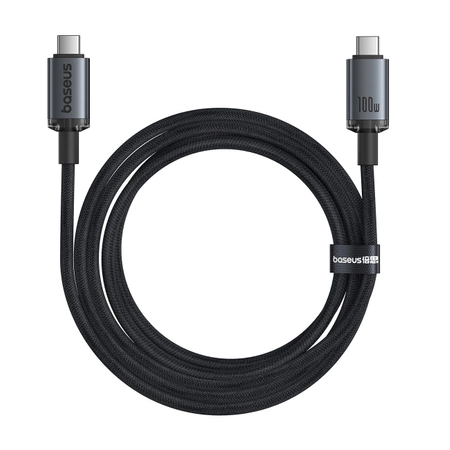 Baseus Crystal Shine CB000089 USB-C / USB-C USB3.2 cable 100W 20Gbps 1.5m - black