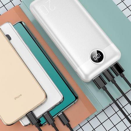 Bateria zewnętrzna (Powerbank) VEGER L20S - 20 000mAh LCD Quick Charge PD 20W biały (VP2039PD  / W2039PD )