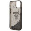 Original Case IPHONE 14 PLUS Guess Hardcase Liquid Glitter Palm Collection transparent black