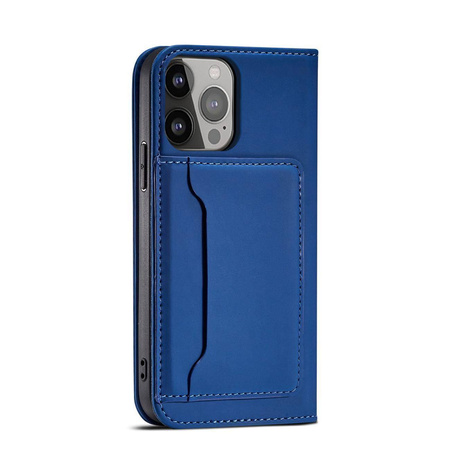 Magnetkartenetui für Samsung Galaxy S23 Ultra Flip Cover Wallet Stand blau
