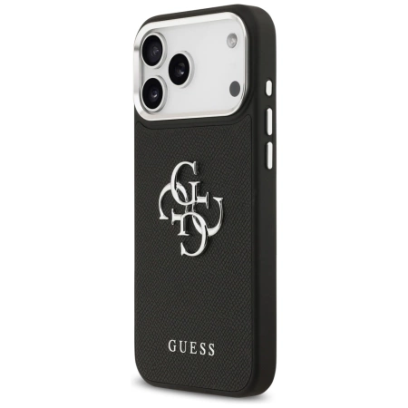 Guess Grained Big 4G Classic Logo case for iPhone 17 Pro Max - black