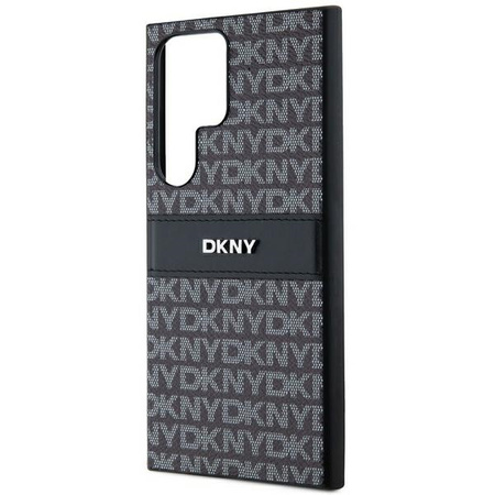 DKNY DKHCS24LPRTHSLK S24 Ultra S928  czarny/black hardcase Leather Mono Stripe & Metal Logo