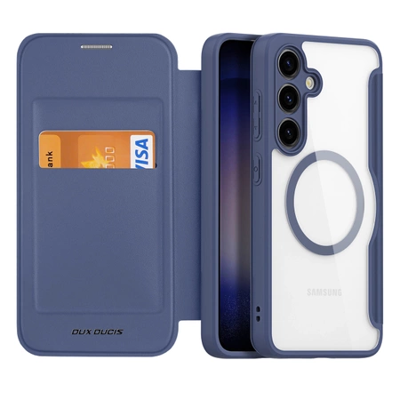 Dux Ducis Skin X Pro Hülle für Samsung S24+ mit Magnetring und Klappe – Blau