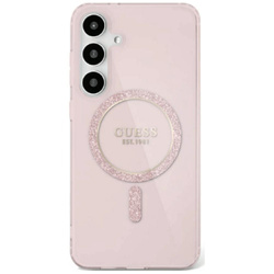 Guess nakładka HC Magnetic IML Glitter Circle do Samsung Galaxy S25 Ultra różowa