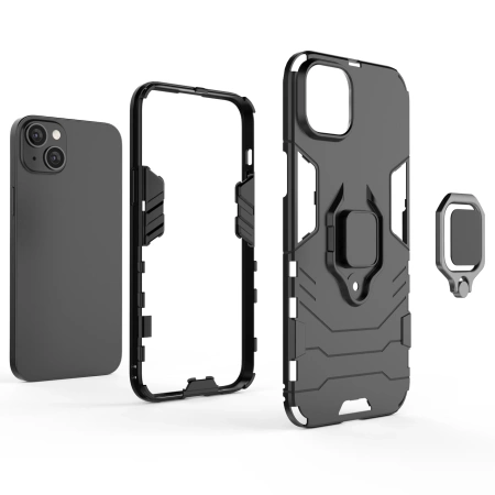 Ring Armor case for iPhone 14 Plus armored cover magnetic holder ring black