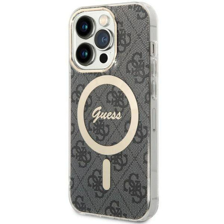 Guess nakładka do iPhone 14 Pro 6,1" GUHMP14LH4STK czarna hardcase Magsafe IML 4G