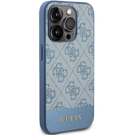 Original Case APPLE IPHONE 15 PRO Guess Hardcase 4G Stripe Collection (GUHCP15LG4GLBL) blue
