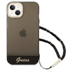 Oryginalne Etui IPHONE 14 PLUS Guess Hardcase Translucent Pearl Strap czarne