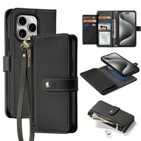 Etui skórzane Dux Ducis Lawa na iPhone 15 Pro Max - czarne