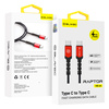 Blavec Kabel Raptor pleciony - Typ C na Typ C - PD 60W 3A 1 metr (CRA-CC3BR10) czarno-czerwony