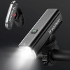 Zestaw lampek rowerowych Wozinsky WSBLB3 przednia (1000 lm) i tylna USB-C - czarny
