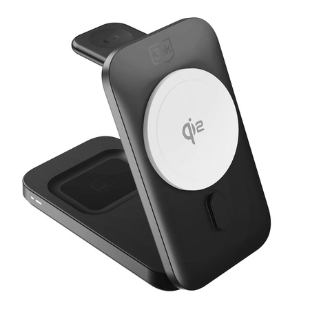 Accessories - 3mk MagRocket 3-in-1 Wireless Charger 15W Qi2 MPP Black