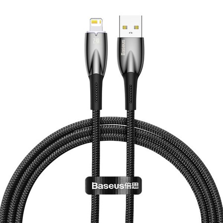 BASEUS kabel USB A do Apple Lightning 8-pin 2,4A Glimmer Series CADH000201 1m czarny