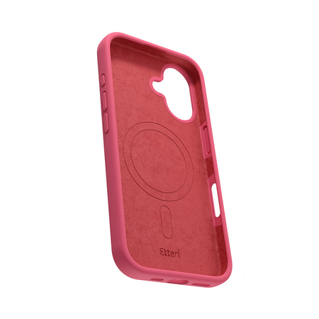 Nakładka Etteri Silicone Mag do iPhone 16 6,1" malinowa