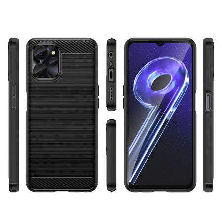 Carbon Case für Realme 10 5G / Realme 9i 5G Flexible Silikon-Carbon-Abdeckung Schwarz