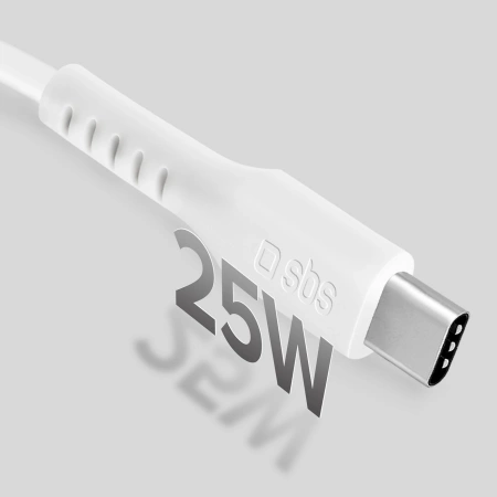 Kabel SBS TECABLETCC10W USB-C - USB-C Power Delivery 25W 1 m - biały