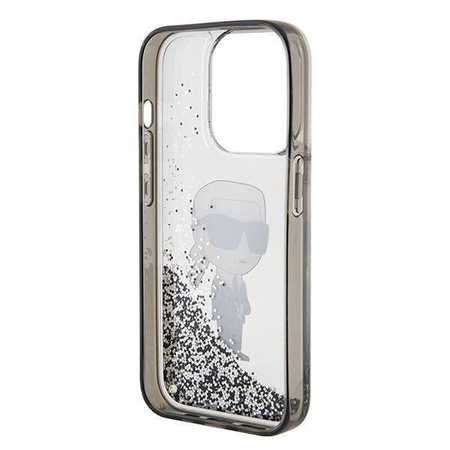 Etui Karl Lagerfeld Liquid Glitter Ikonik do iPhone 15 Pro - przezroczyste