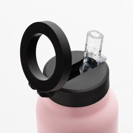 Butelka / bidon na wodę metal z uchwytem kompatybilnym z Magsafe 750ml różowy