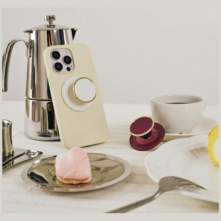 Uchwyt i podstawka do telefonu           Popsockets Round Luxe Coconut Creme Enamel MagSafe beżowy 808938