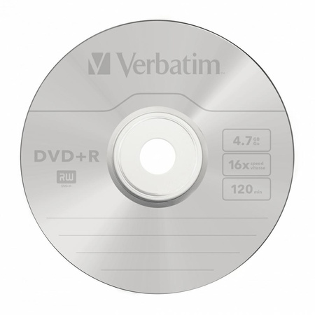 Płyta DVD+R Verbatim 4.7GB 16X 50szt     srebrny 43550