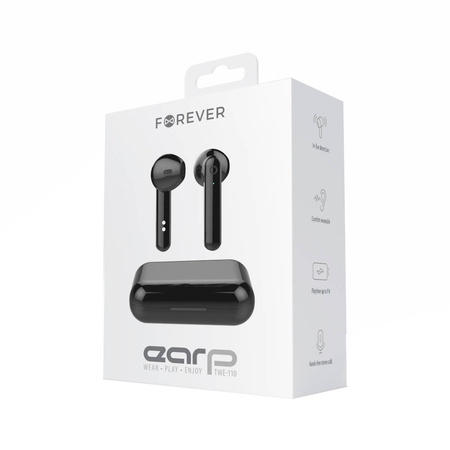 Forever słuchawki Bluetooth TWE-110 Earp z etui ładującym czarny