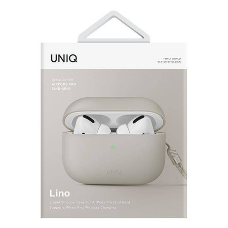 Etui UNIQ Lino na AirPods Pro 2 - beżowe