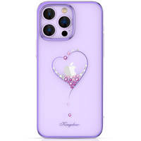 Kingxbar Wish Series etui iPhone 14 Plus ozdobione kryształami fioletowe