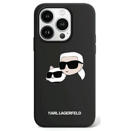 Oryginalne Etui KARL LAGERFELD Silicone Karl & Choupette MagSafe KLHMP15XSKCHPPLK do Iphone 15 Pro Max Czarny
