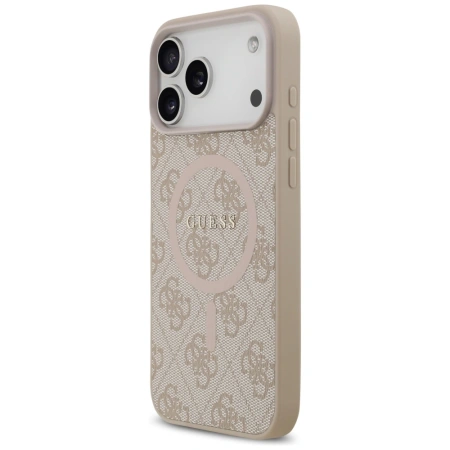 Etui Guess 4G Ring Classic Logo MagSafena iPhone 17 Pro Max - różowe