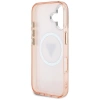 Guess IML Metal Glitter 4G Circle Triangle MagSafe case for iPhone 16 - pink