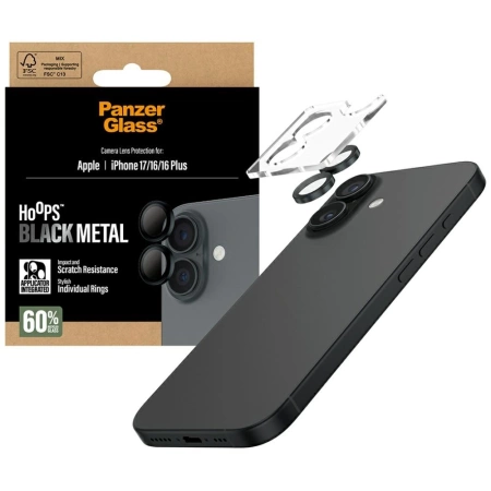 Szkło hartowane PanzerGlass Hoops na obiektyw na iPhone 16 / 16 Plus / 17