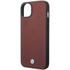 Original Handyhülle IPHONE 14 BMW Leather Diamond Pattern (BMHCP14S22RFGR) burgund