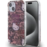 Etui Hello Kitty IML Tags Graffiti na iPhone 15 - różowe