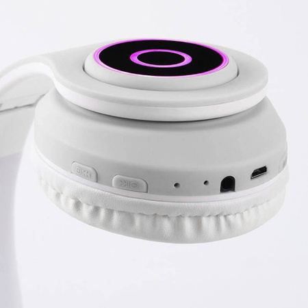 Słuchawki Bezprzewodowe Bluetooth z Kocimi Uszami Składane Z-B39 białe