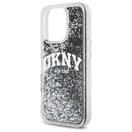 Case IPHONE 16 PRO MAX DKNY Hardcase Liquid Glitter Arch Logo (DKHCP16XLBNAEK) black