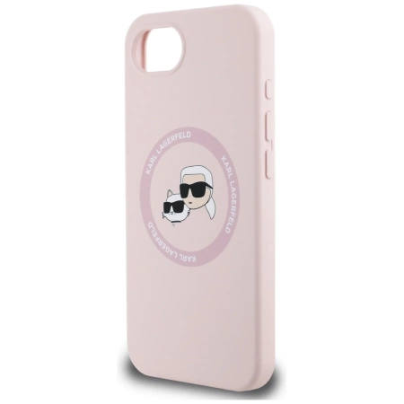Karl Lagerfeld Silicone Karl&amp;Choupette Heads MagSafe iPhone 16e Case - Pink