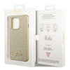 Guess Glitter Flakes Metal Logo Case – Etui iPhone 14 Pro (złoty)