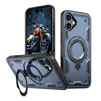 Hybrid Armor Trendige Hülle mit MagSafe für iPhone 16 – Blau
