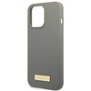 Original Case IPHONE 13 PRO Guess Hard Case Silicone Logo Plate MagSafe (GUHMP13LSPLG) gray