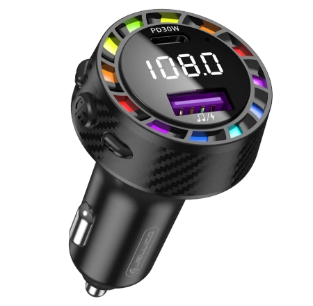 FM Transmitter 30W PD 1xUSB-C + 1xUSB QC3.0 Jellico FM2 black