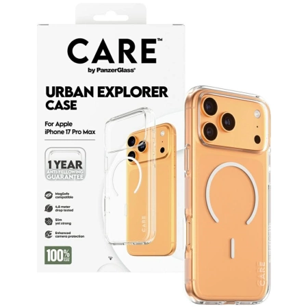 Etui CARE by PanzerGlass Flagship Urban Explorer w. White MagSafe na iPhone 17 Pro Max - przezroczyste
