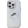 Karl Lagerfeld IML Metal Karl &amp; Choupette Head MagSafe iPhone 14 Pro Case - White